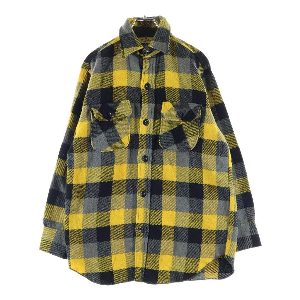 VINTAGE(ヴィンテージ) 60S VINTAGE YORKE SPORTSWEAR L/S WOOL CHECK SHIRT ヴィンテージ チェック柄 長袖ウールシャツ イエロー/ブラック