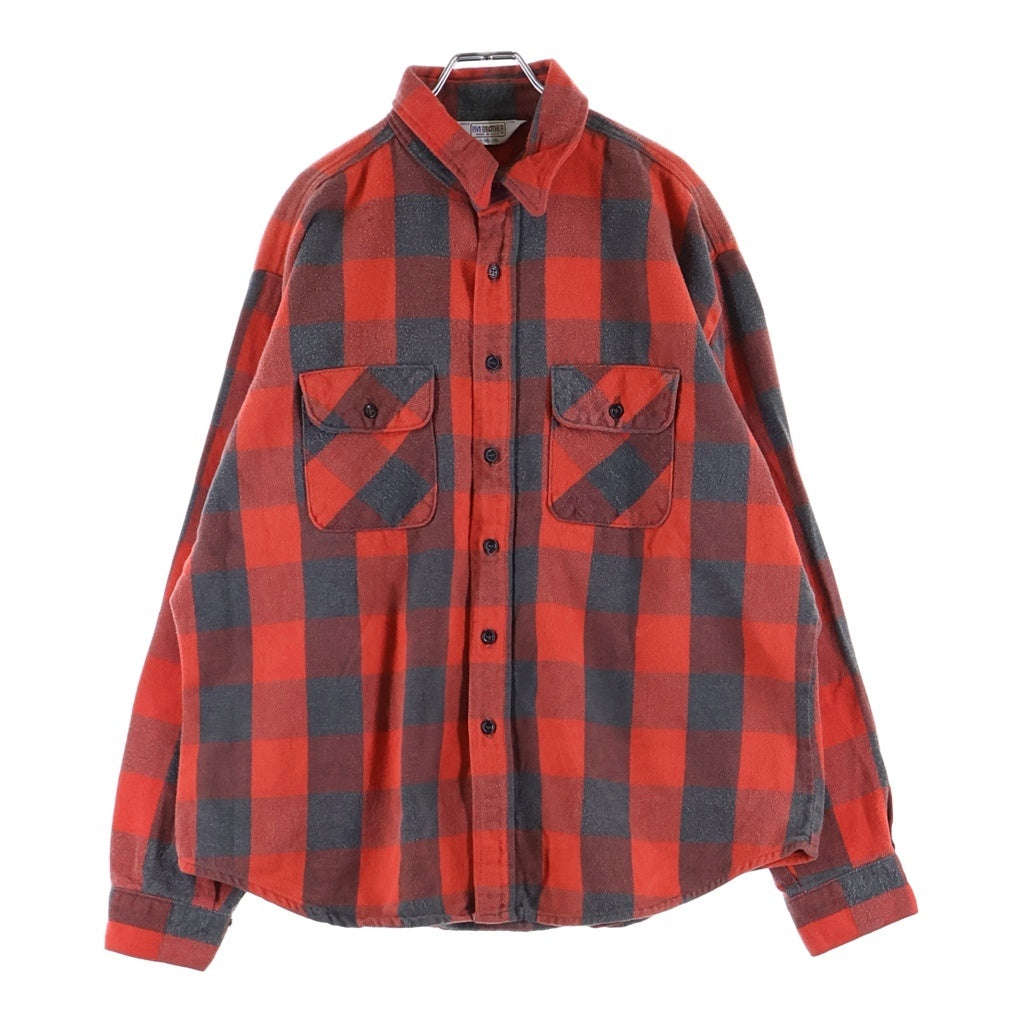 VINTAGE(ヴィンテージ) 80S VINTAGE FIVE BROTHER L/S HEAVY NEL-SHIRT ヴィンテージ チェック柄 長袖ヘビーネルシャツ レッド/ブラック