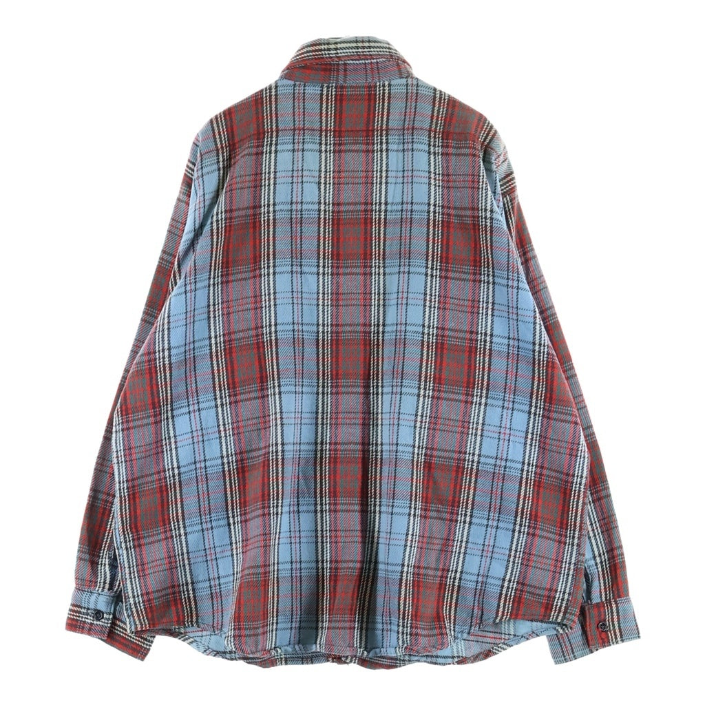VINTAGE(ヴィンテージ) 70-80S VINTAGE BIGMIKE L/S HEAVY NEL-SHIRT ヴィンテージ ビッグマイク チェック柄 USA製 長袖ヘビーネルシャツ ブルー/レッド