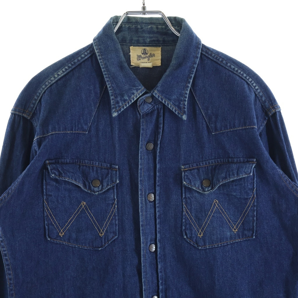 Wrangler(ラングラー) 50S VINTAGE 27-MW DENIM WESTERN SHIRT ヴィンテージ 縦ベルタグ 長袖デニムウェスタンシャツ インディゴ