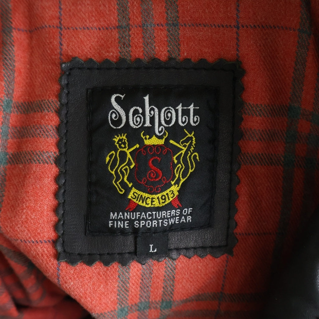 SCHOTT(ショット) クラシックトラックジャケット カウハイド シングルライダースジャケット ブラック 3101022