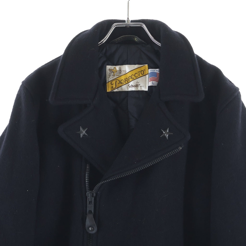 SCHOTT(ショット) URBAN RESEARCH別注 769UR ワンスター メルトンウール ダブルライダースジャケット ブラック
