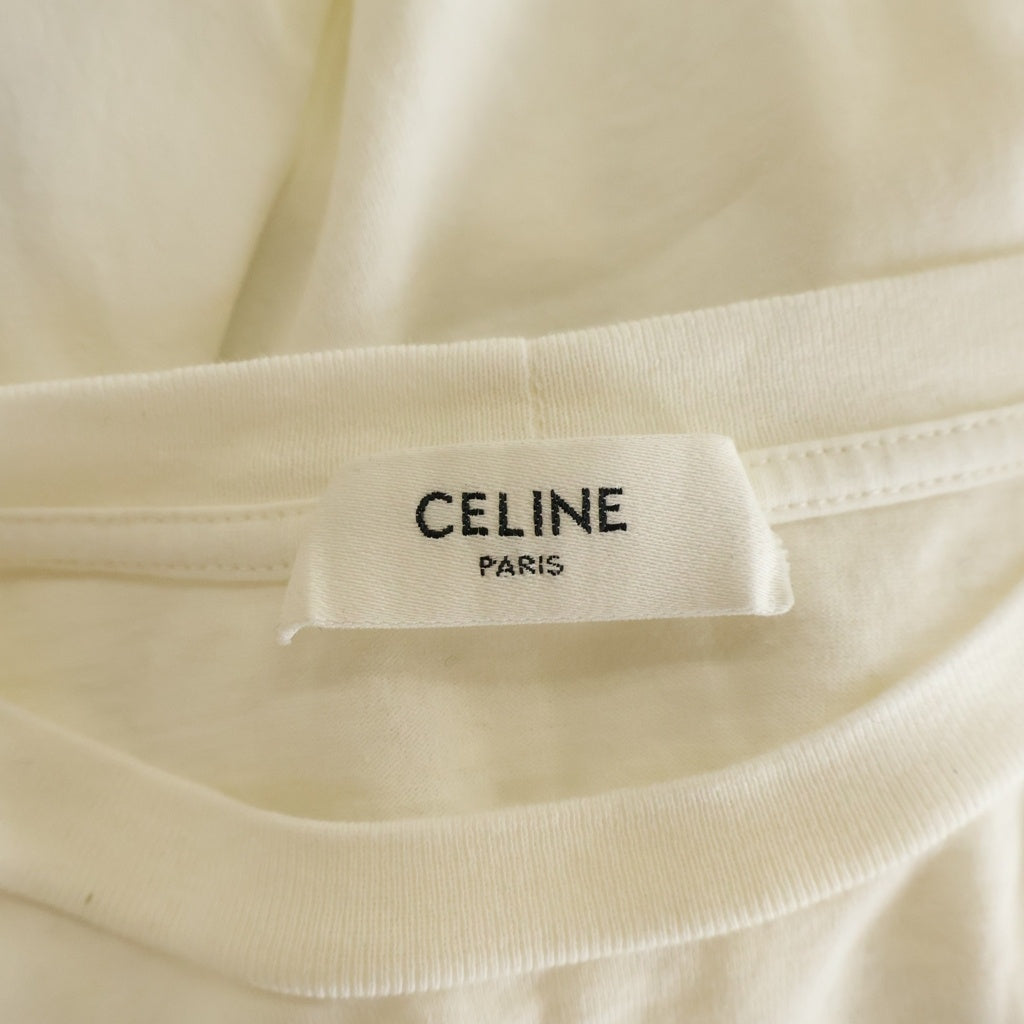 CELINE(セリーヌ) ロゴプリント ルーズ クルーネック半袖Tシャツ カットソー ホワイト 2X764671Q