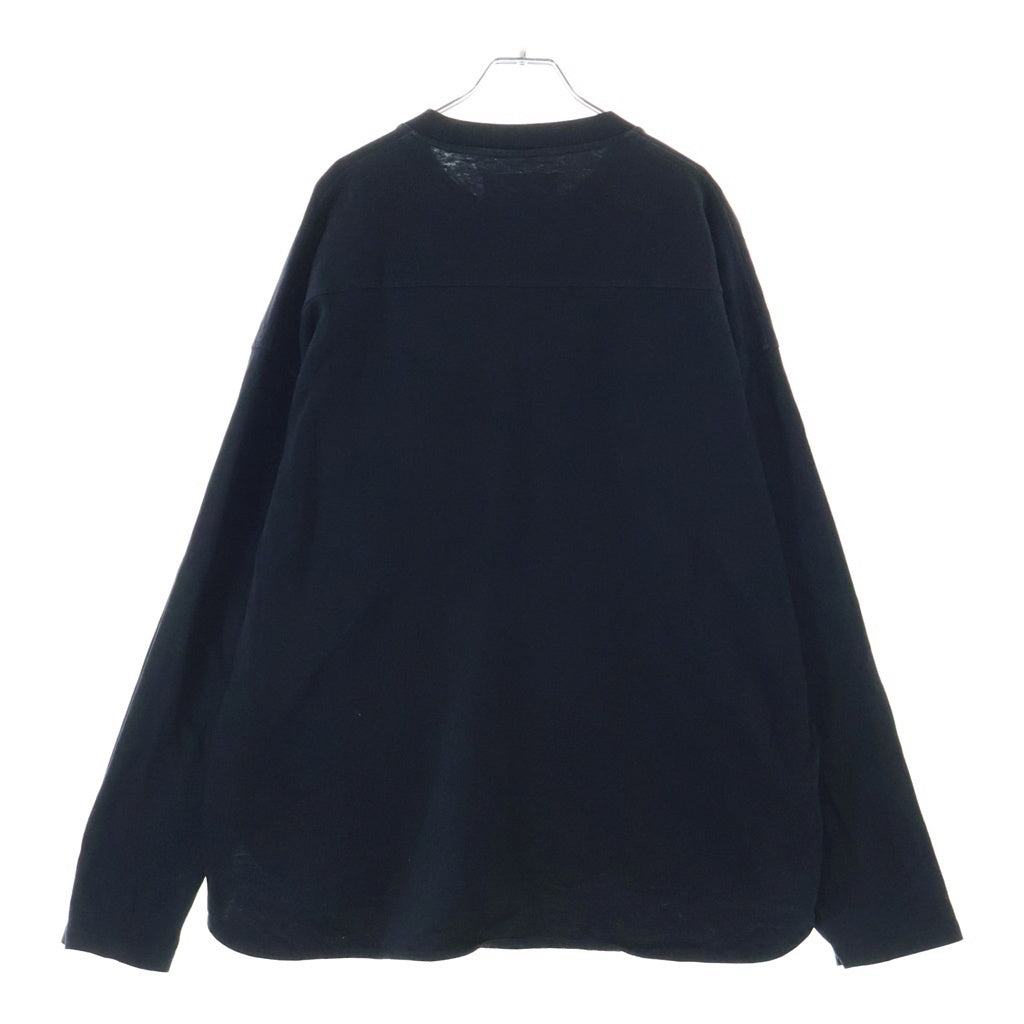 JIL SANDER(ジルサンダー) フロントダブルポケット クルーネック長袖Tシャツ カットソー ブラック KKJMBW0115