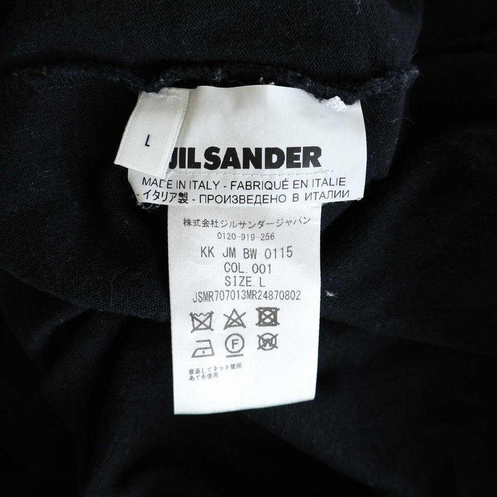 JIL SANDER(ジルサンダー) フロントダブルポケット クルーネック長袖Tシャツ カットソー ブラック KKJMBW0115
