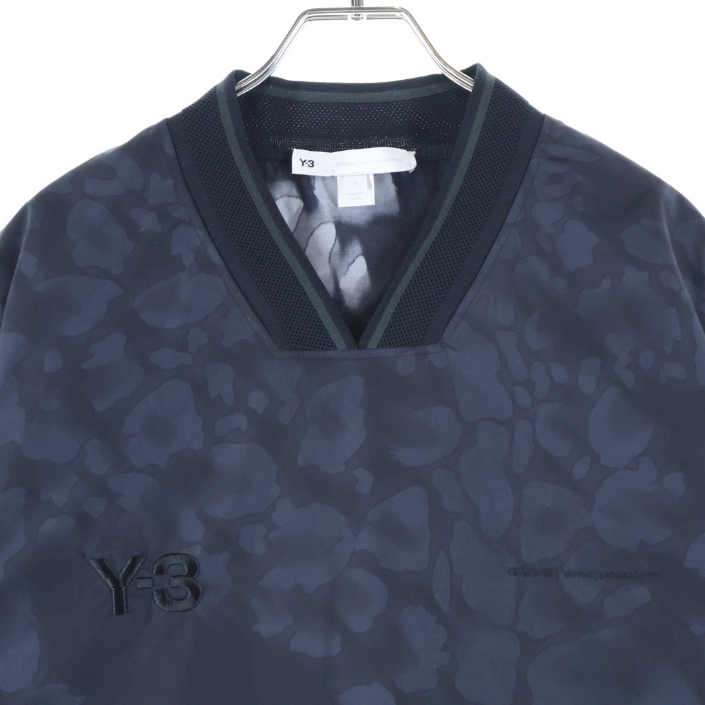 adidas(アディダス) ×Y-3 3-Stripes Short Sleeve Tee ワイスリー スリーストライプス ロゴエンブロイダリー ナイロン Vネック半袖Tシャツ カットソー ブラック HN1975 2J0001