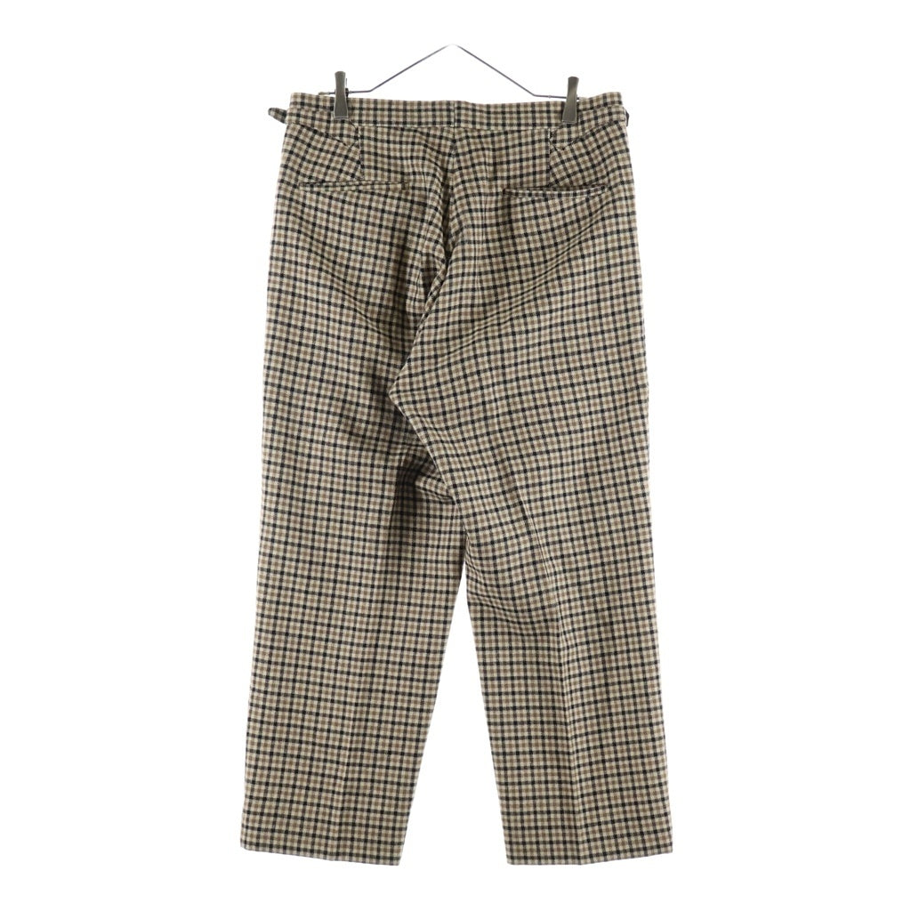 KAPTAIN SUNSHINE(キャプテンサンシャイン) Two Pleats Trousers ツープリーツ チェック トラウザーズ スラックスパンツ ブラウン KS8FPT03
