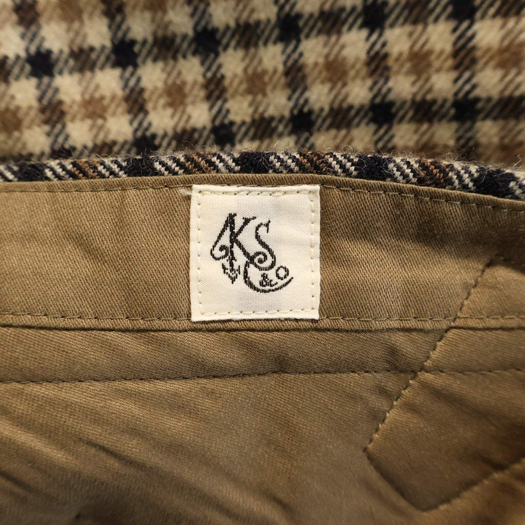 KAPTAIN SUNSHINE(キャプテンサンシャイン) Two Pleats Trousers ツープリーツ チェック トラウザーズ スラックスパンツ ブラウン KS8FPT03