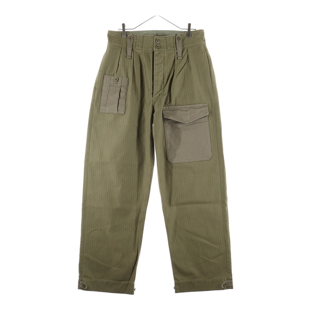 NIGEL CABOURN(ナイジェルケーボン) BATTLE DRESS PANT バトル ヘリンボーンツイル ドレス パンツ カーキ 8048-00-50009