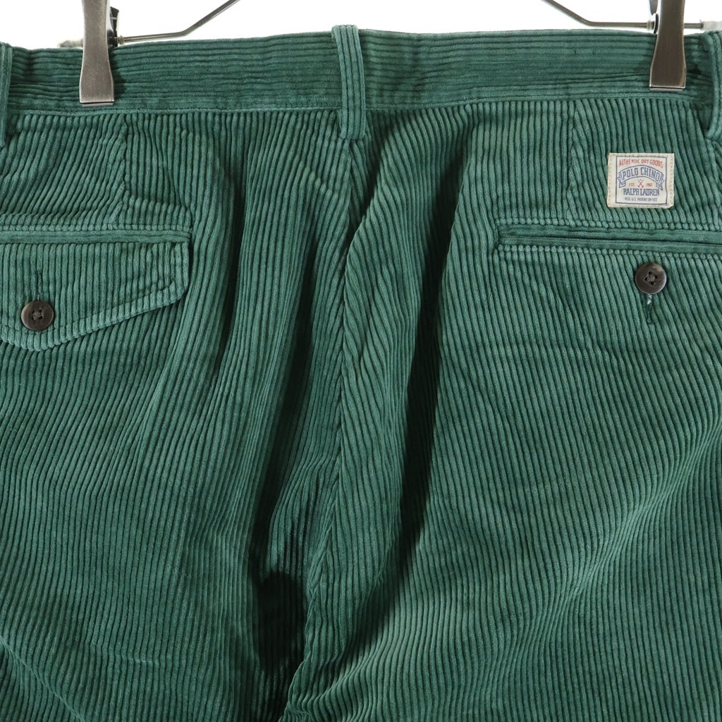POLO RALPH LAUREN(ポロラルフローレン) WHITMAN RELAXED FIT CORDUROY PANT ホイットマンリラックスフィット コーデュロイパンツ ジップフライ グリーン 710882543003
