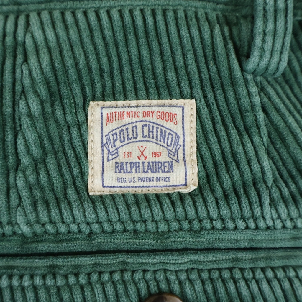 POLO RALPH LAUREN(ポロラルフローレン) WHITMAN RELAXED FIT CORDUROY PANT ホイットマンリラックスフィット コーデュロイパンツ ジップフライ グリーン 710882543003