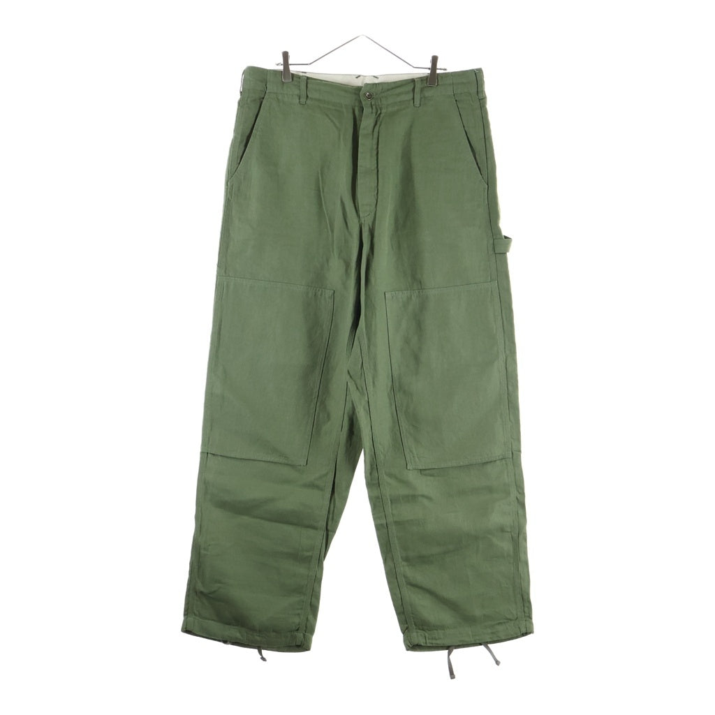 Engineered Garments(エンジニアド ガーメンツ) リネンペインターパンツ ダブルニー ワイド ジップフライ カーゴ カーキ