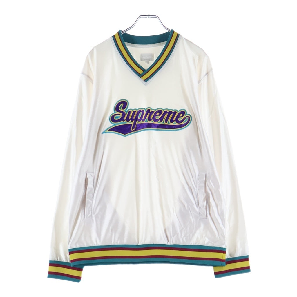 SUPREME(シュプリーム) 16AW Baseball Warm Up Top ベースボール ウォームアップ ナイロントップ 長袖カットソー ホワイト
