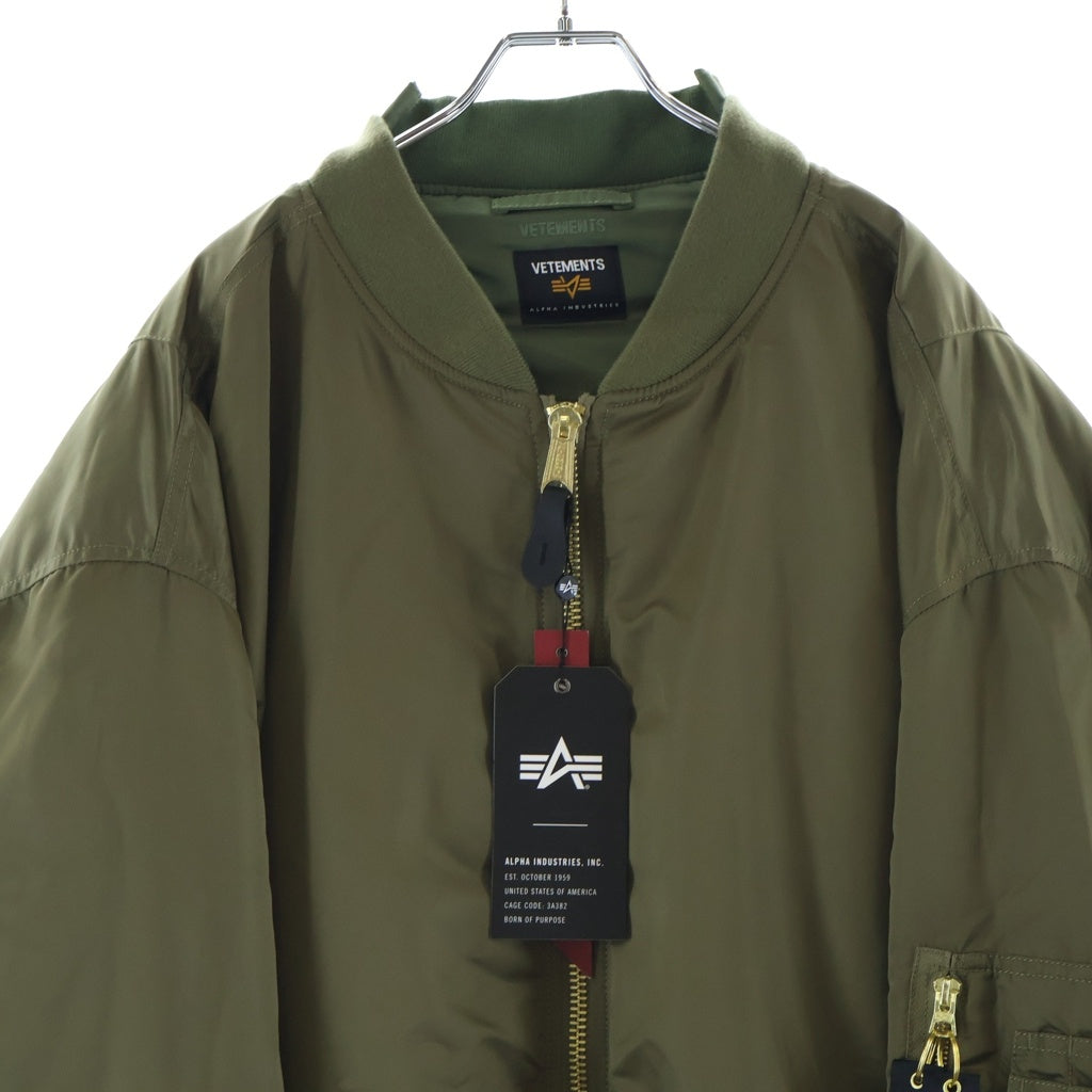 VETEMENTS(ヴェトモン) ×Alpha Industries アルファインダストリーズ リバーシブル MA-1 ボンバージャケット カーキ UH76BO450GO