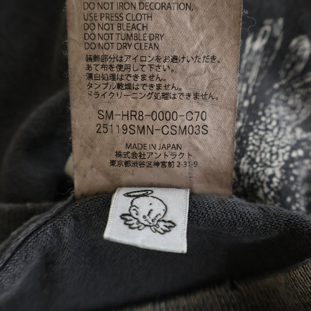 SAINT MICHAEL(セントマイケル) 25SS ×NEIGHBORHOOD STHD. SS TEE FEARLESS ネイバーフッド フィアレス ヴィンテージ加工 クルーネック半袖Tシャツ カットソー ブラック SM-HR8-0000-C70