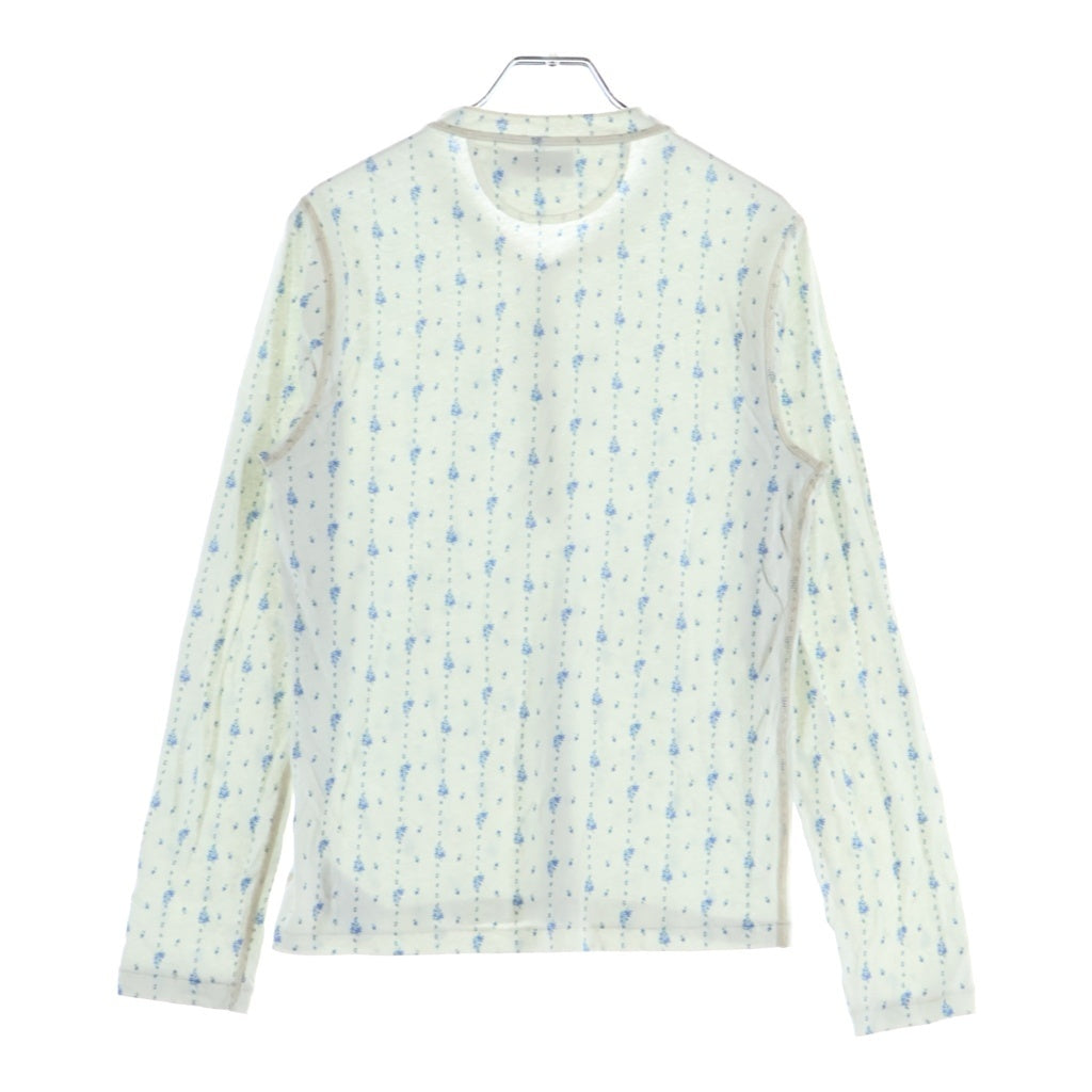 RRL(ダブルアールエル) フローラル リネンコットン ヘンリーネック長袖シャツ レディース ホワイト/ブルー 282P16978001