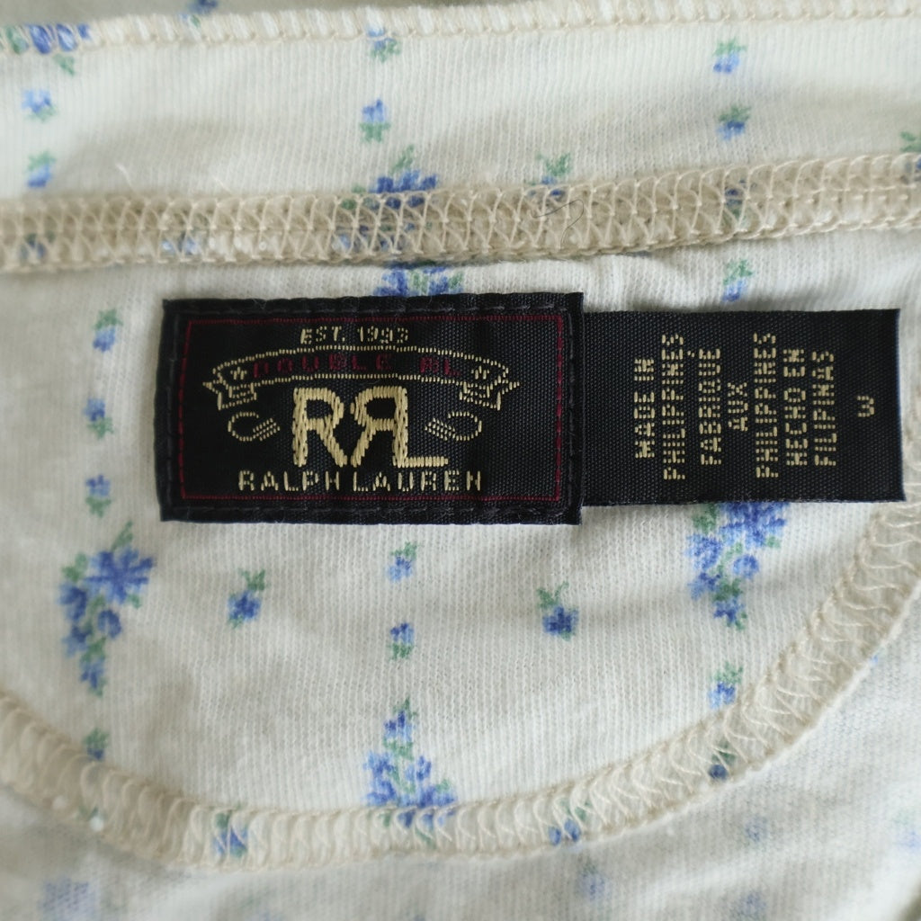 RRL(ダブルアールエル) フローラル リネンコットン ヘンリーネック長袖シャツ レディース ホワイト/ブルー 282P16978001