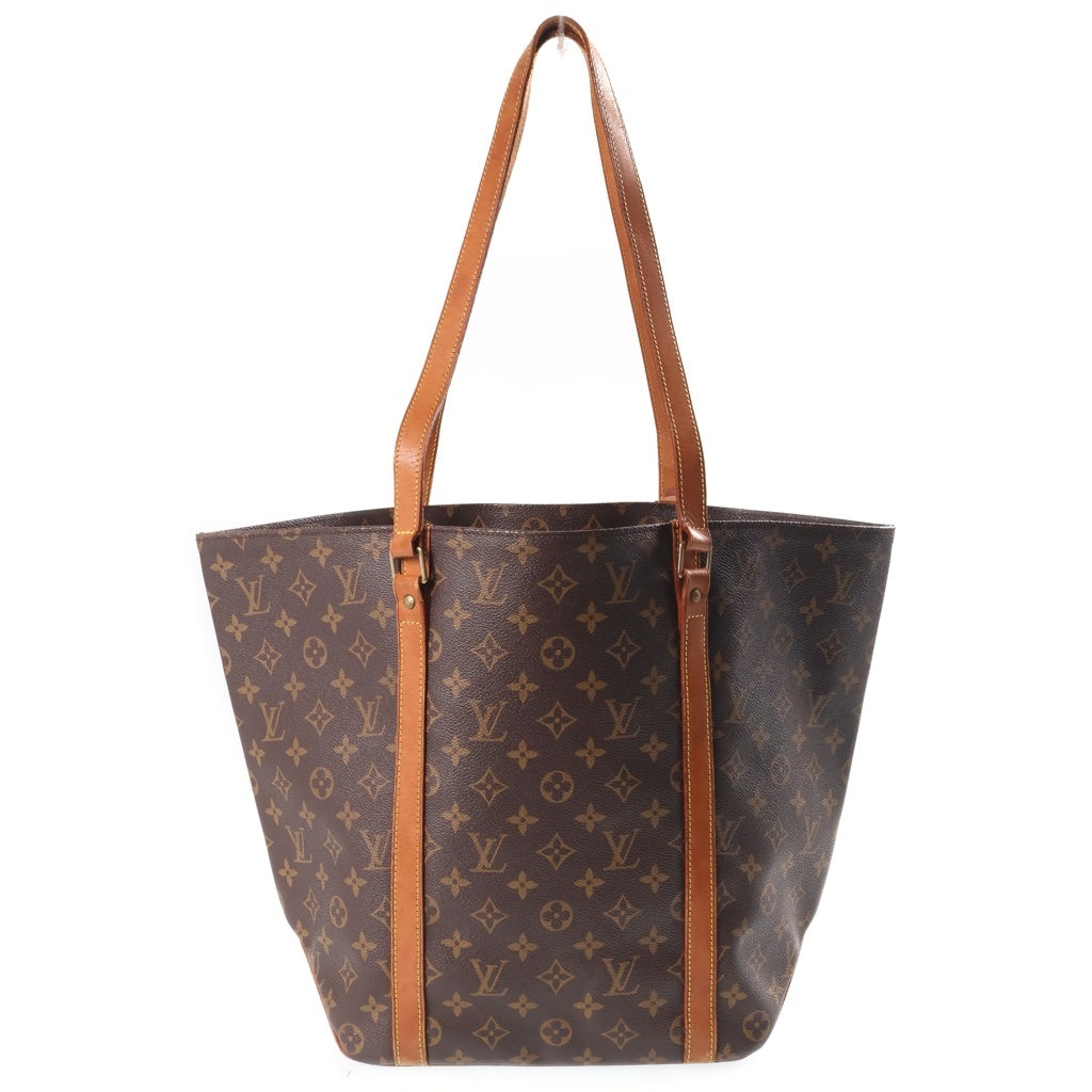 LOUIS VUITTON(ルイヴィトン) モノグラム サックショッピング ゴールド金具 レザー トートバッグ ハンドバッグ ブラウン M51108 MB0938 レディース