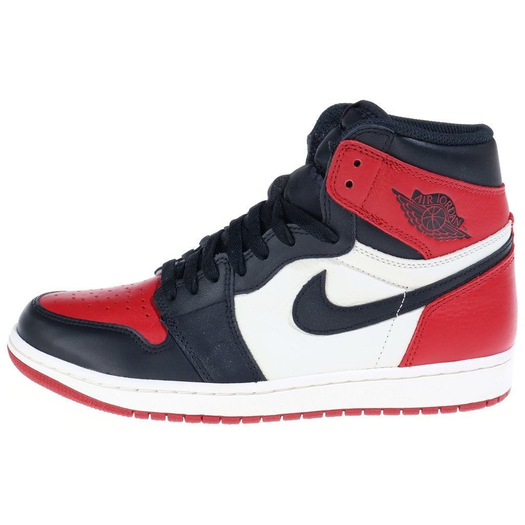 NIKE(ナイキ) AIR JORDAN 1 RETRO HIGH OG BRED TOE エアジョーダン1 レトロ ブレッド トゥ つま黒 ハイカットスニーカー レッド/ブラック/ホワイト US9.5/27.5cm 555088-610