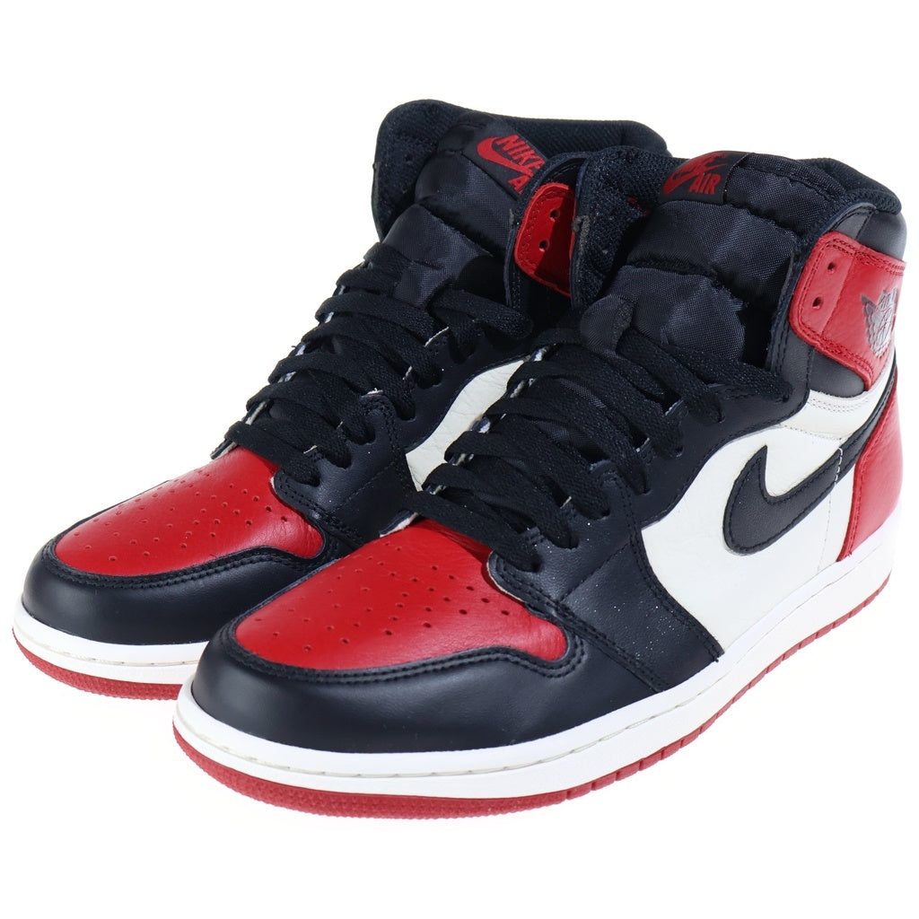 NIKE(ナイキ) AIR JORDAN 1 RETRO HIGH OG BRED TOE エアジョーダン1 レトロ ブレッド トゥ つま黒 ハイカットスニーカー レッド/ブラック/ホワイト US9.5/27.5cm 555088-610