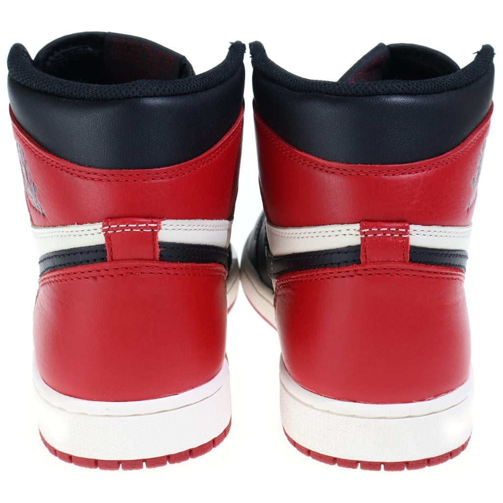 NIKE(ナイキ) AIR JORDAN 1 RETRO HIGH OG BRED TOE エアジョーダン1 レトロ ブレッド トゥ つま黒 ハイカットスニーカー レッド/ブラック/ホワイト US9.5/27.5cm 555088-610