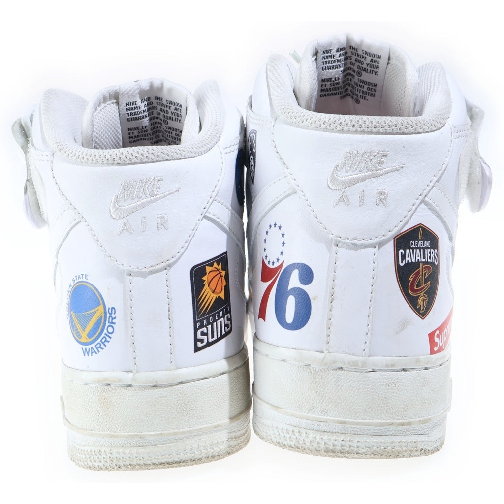NIKE(ナイキ) ×NBA ×SUPREME AIR FORCE 1 MID '07 NBA シュプリーム エアフォース ミッドカットスニーカー ホワイト US10/28cm AQ8017-100