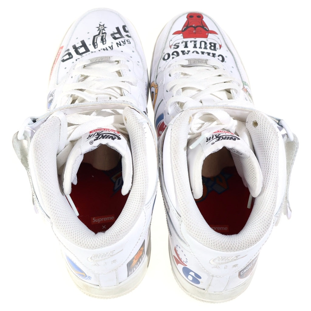 NIKE(ナイキ) ×NBA ×SUPREME AIR FORCE 1 MID '07 NBA シュプリーム エアフォース ミッドカットスニーカー ホワイト US10/28cm AQ8017-100