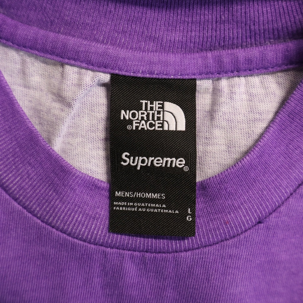 SUPREME(シュプリーム) 22AW xThe North Face Pigment Printed L/S Top ザノースフェイス ピグメント プリンテッド クルーネック長袖Tシャツ ロングスリーブカットソー パープル NF0A82SNICR