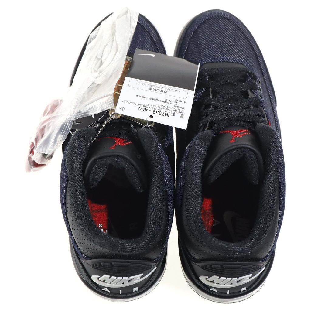 NIKE(ナイキ) ×LEVI'S AIR JORDAN 3 RETRO SP リーバイス エアジョーダン3 レトロ デニム ハイカットスニーカー インディゴ US7/25cm IH7959-400