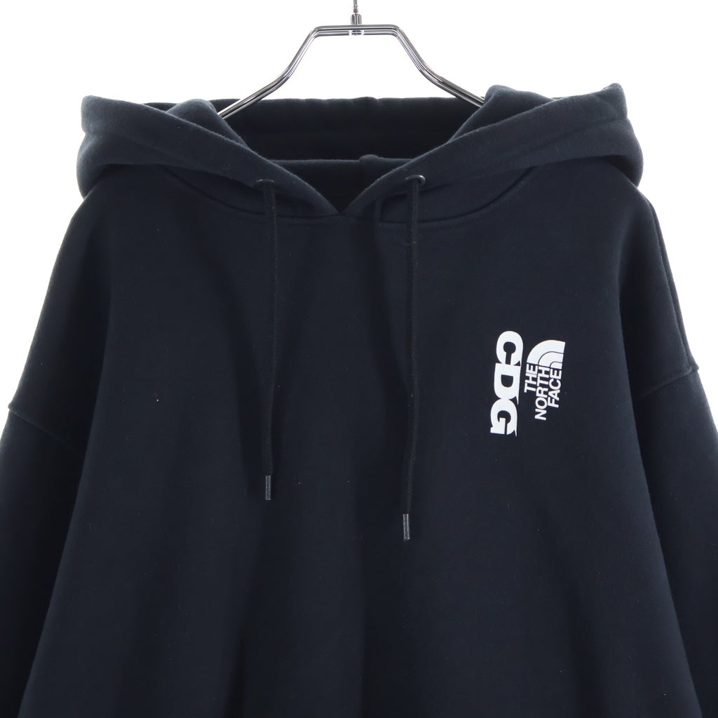 THE NORTH FACE(ザノースフェイス) ×CDG HOODIE シーディージー ロゴプリント プルオーバースウェットパーカー フーディー ブラック NT02601CD