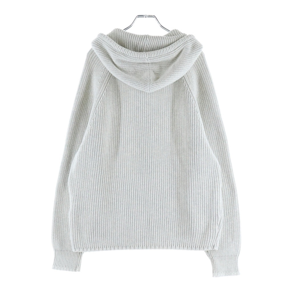 KITH(キス) Full Zip Knit Miles Hoodie ニットマイルズフーディ フルジップアップパーカー ライトグレー 26-080-060-0004
