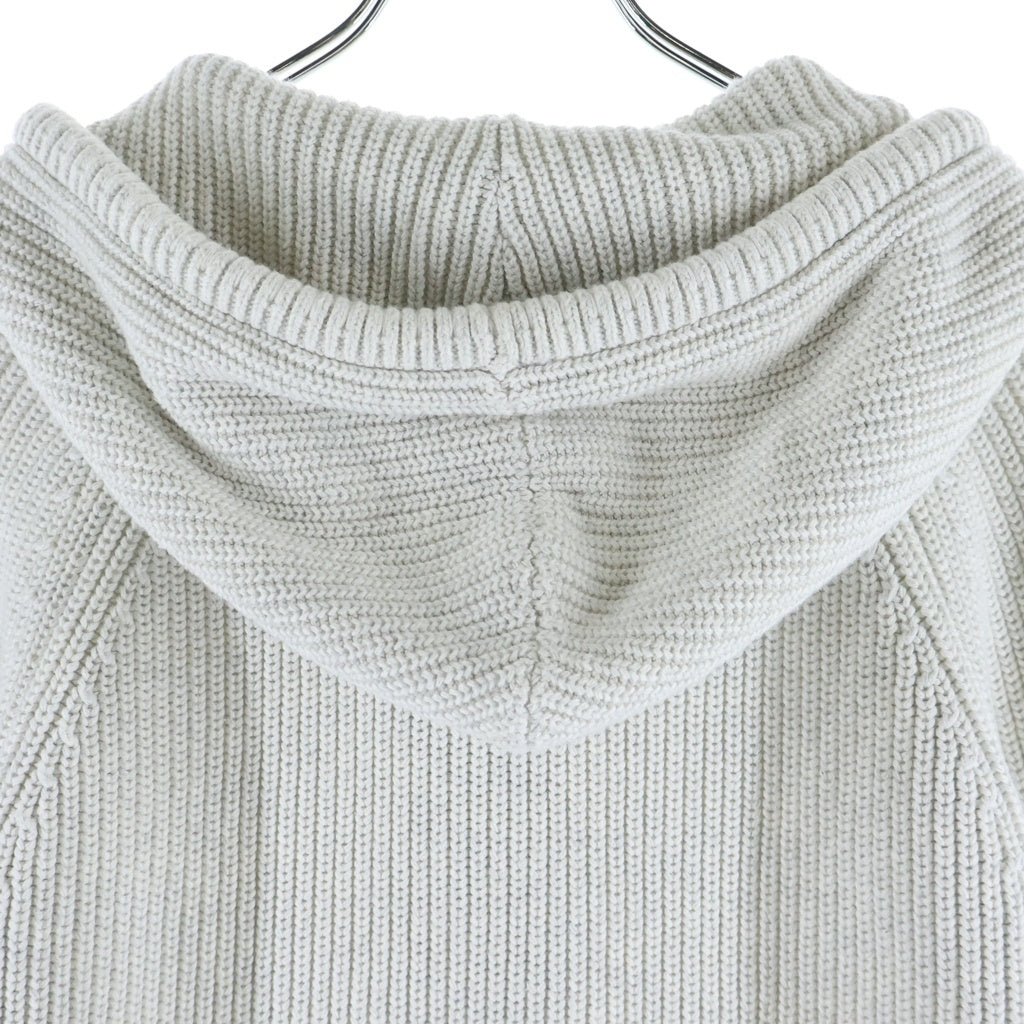 KITH(キス) Full Zip Knit Miles Hoodie ニットマイルズフーディ フルジップアップパーカー ライトグレー 26-080-060-0004