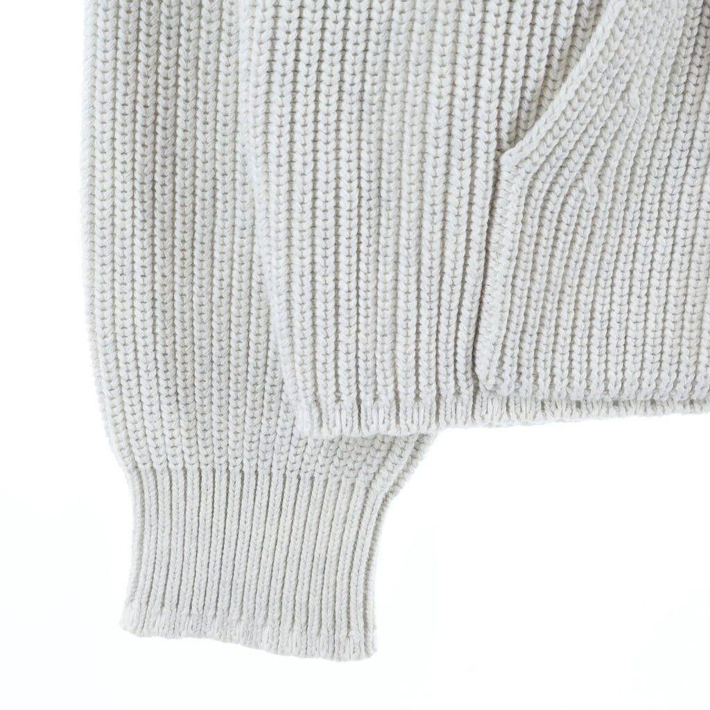 KITH(キス) Full Zip Knit Miles Hoodie ニットマイルズフーディ フルジップアップパーカー ライトグレー 26-080-060-0004
