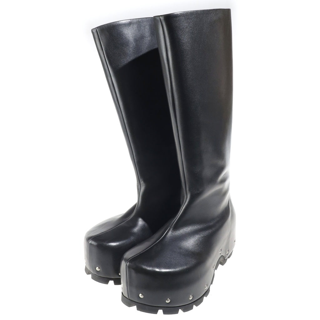 JIL SANDER(ジルサンダー) Studded Leather Knee-High Boots スタッズ レザーニー ハイブーツ レディース ブラック