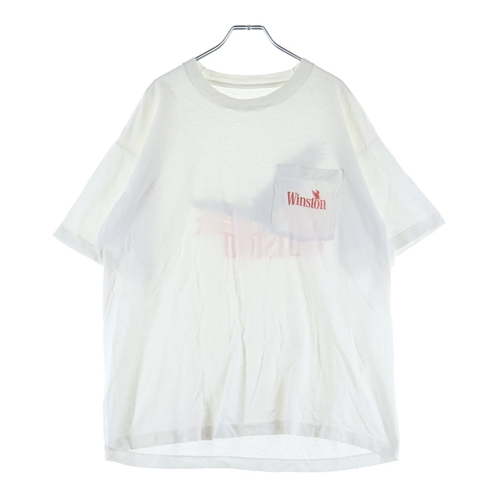 VINTAGE(ヴィンテージ) 90S VINTAGE WINSTON POCKET TEE ヴィンテージ ウィンストン ロゴプリント ポケットTシャツ 半袖クルーネックカットソー ホワイト