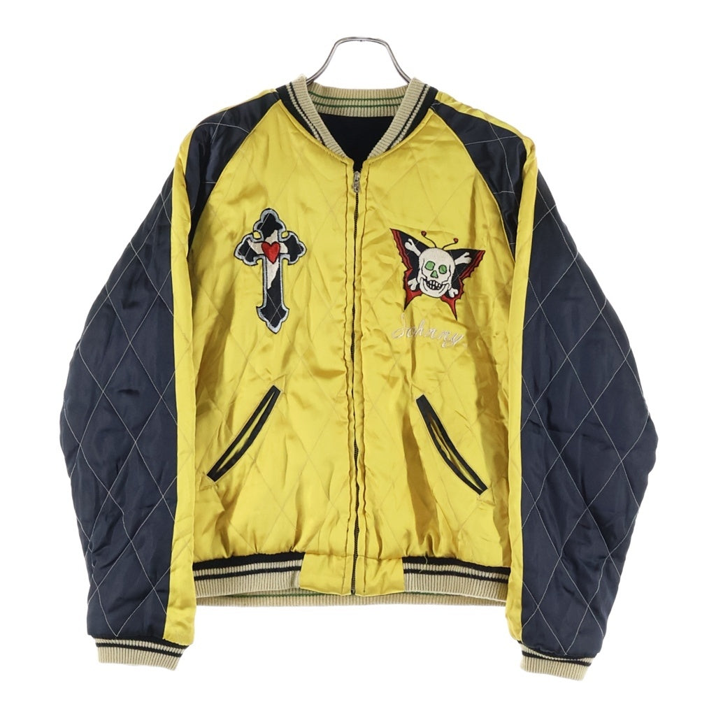 東洋エンタープライズ(トウヨウエンタープライズ) SOUVENIR JACKET スーベニア 別珍 龍 USMC髑髏 リバーシブルスカジャン イエロー/ブラック TT11147