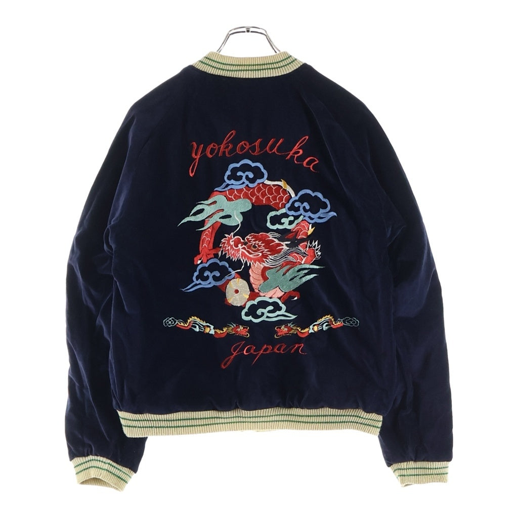 東洋エンタープライズ(トウヨウエンタープライズ) SOUVENIR JACKET スーベニア 別珍 龍 USMC髑髏 リバーシブルスカジャン イエロー/ブラック TT11147