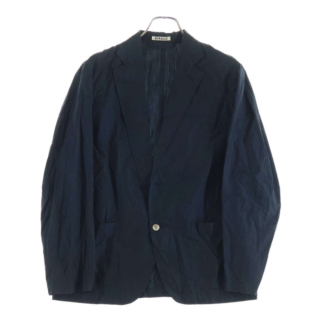 AURALEE(オーラリー) 17SS FINX SILK CHAMBRAY JACKET フィンクスシルク シャンブレー テーラードジャケット ネイビー A7SJ025C