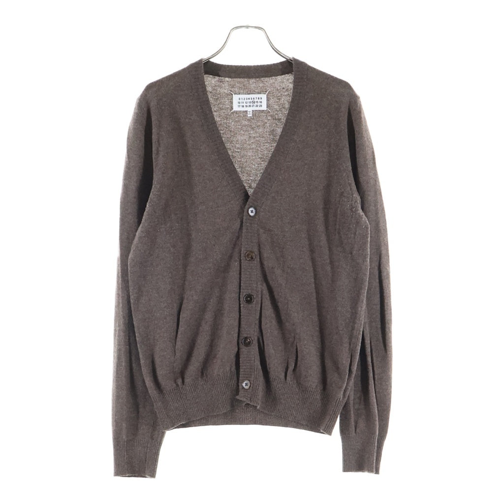 Maison Margiela(メゾンマルジェラ) 17AW エルボーパッチ Vネック ニットカーディガン ブラウン S30HA0968