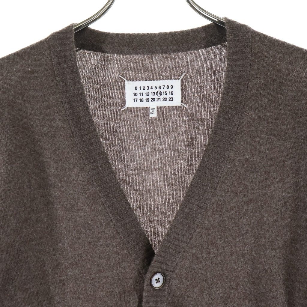 Maison Margiela(メゾンマルジェラ) 17AW エルボーパッチ Vネック ニットカーディガン ブラウン S30HA0968