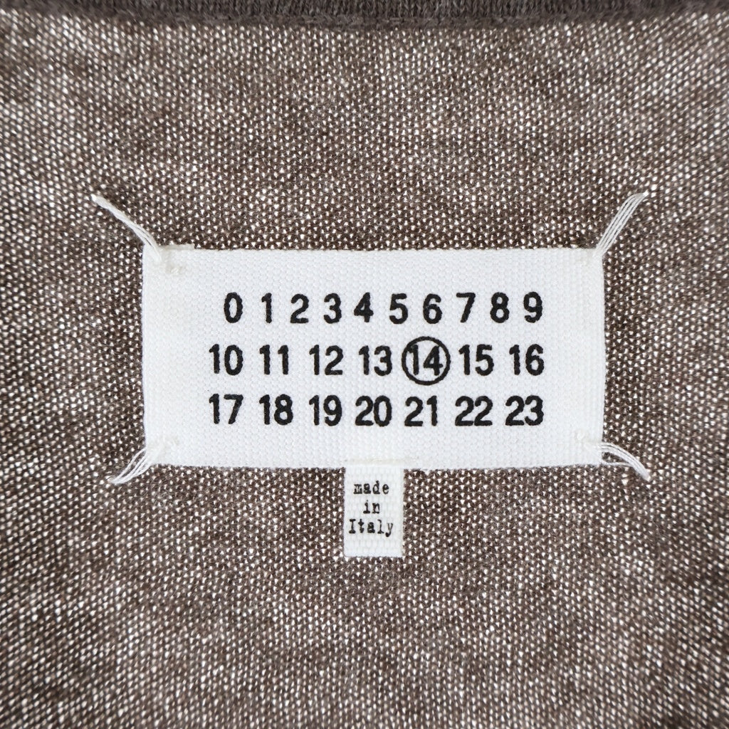 Maison Margiela(メゾンマルジェラ) 17AW エルボーパッチ Vネック ニットカーディガン ブラウン S30HA0968