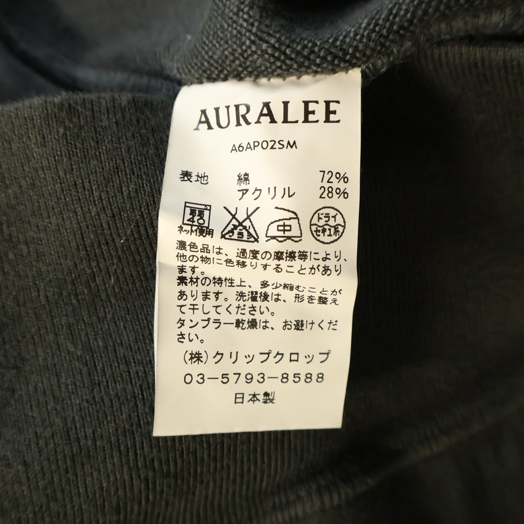 AURALEE(オーラリー) 16SS SUPER MILLED SWEAT ZIP PARKA ジップアップフーデッドスウェットパーカー グレー A6AP02SM