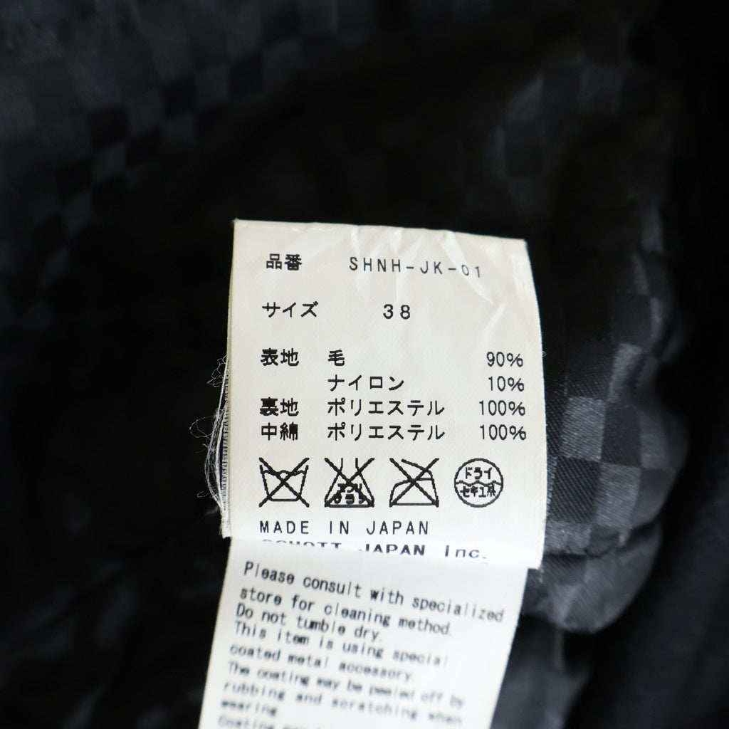 NEIGHBORHOOD(ネイバーフッド) ×SCHOTT ショット ウール シングルライダースジャケット ブラック SHNH-JK-01