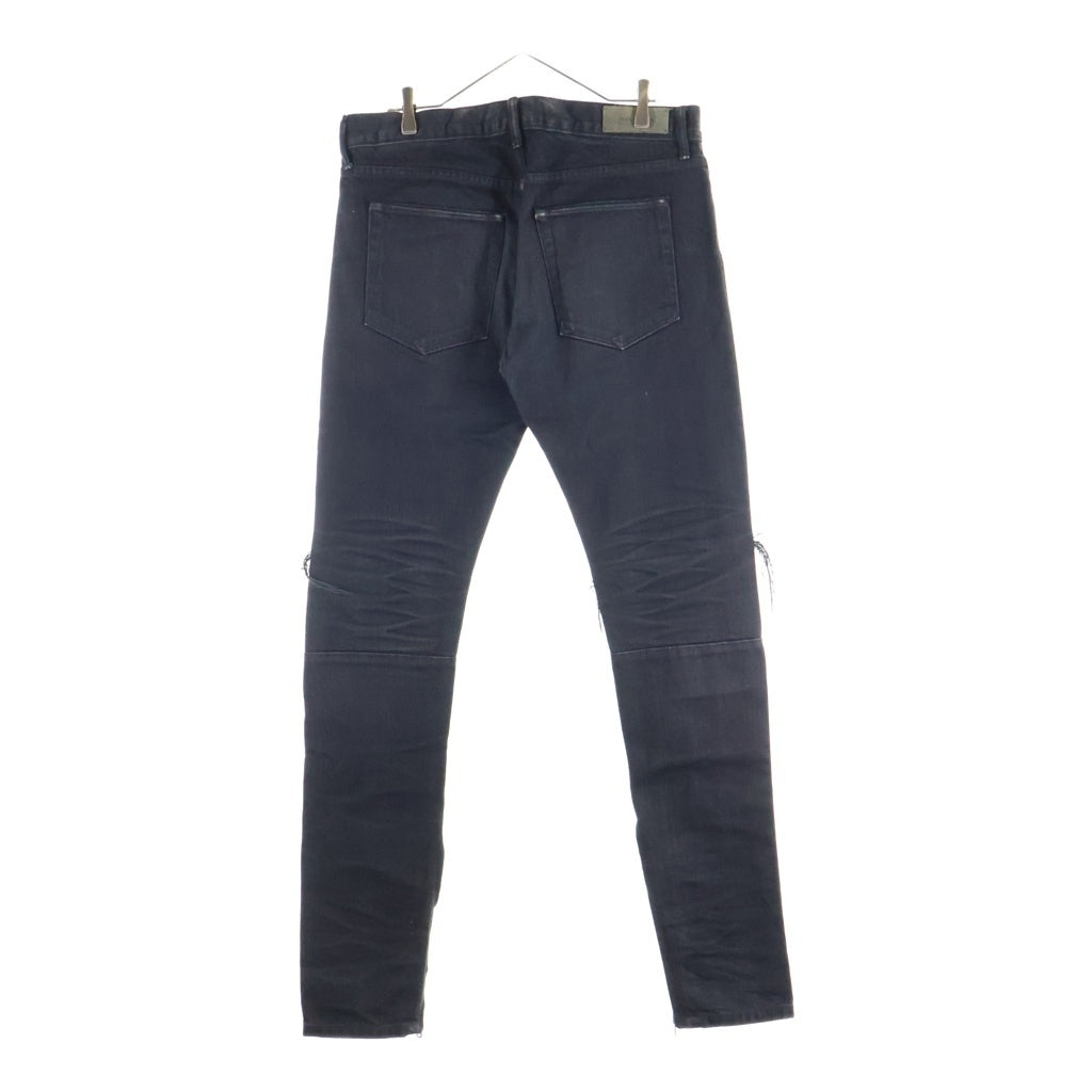 FEAR OF GOD(フィアオブゴッド) 16AW 4th Collection Selvedge Denim 裾ジップ クラッシュ加工 スキニーデニムパンツ ブラック