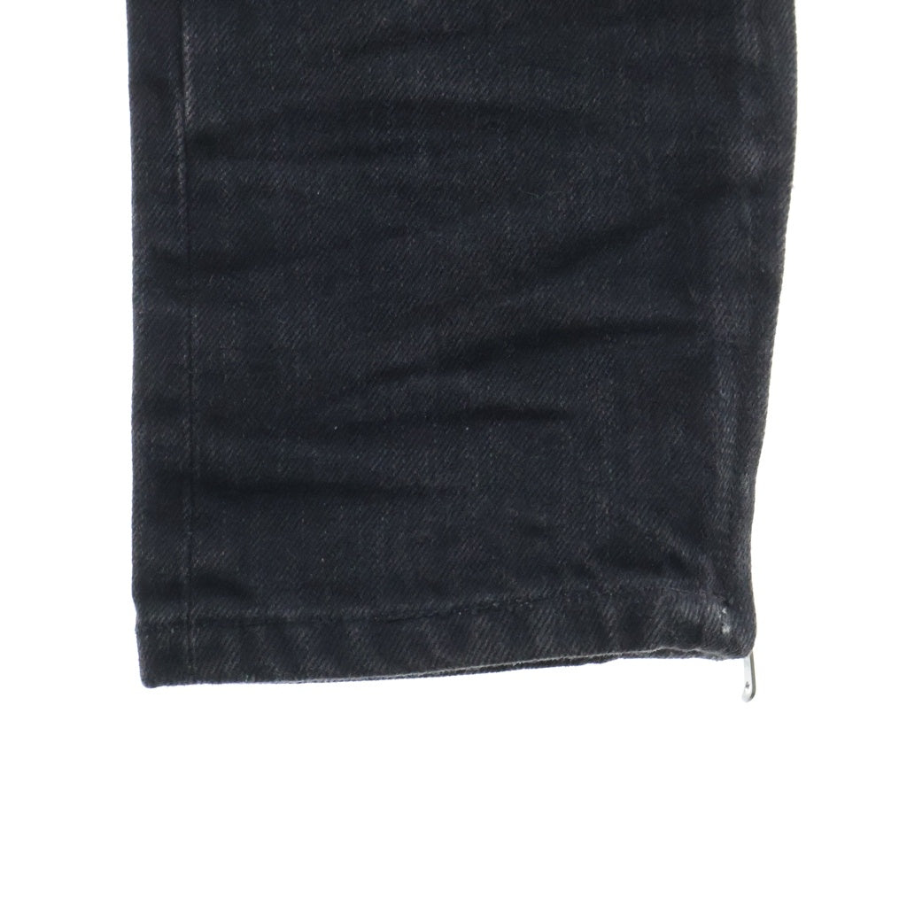 FEAR OF GOD(フィアオブゴッド) 16AW 4th Collection Selvedge Denim 裾ジップ クラッシュ加工 スキニーデニムパンツ ブラック