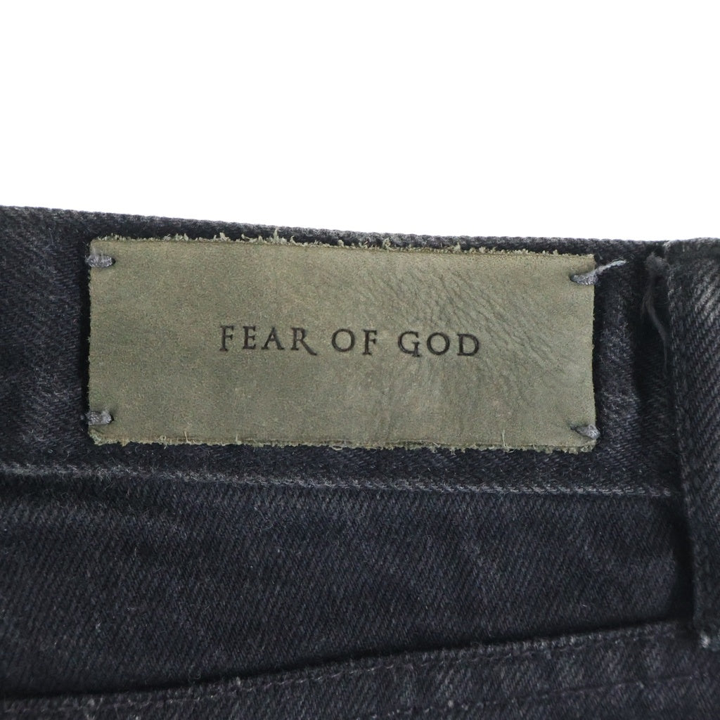 FEAR OF GOD(フィアオブゴッド) 16AW 4th Collection Selvedge Denim 裾ジップ クラッシュ加工 スキニーデニムパンツ ブラック