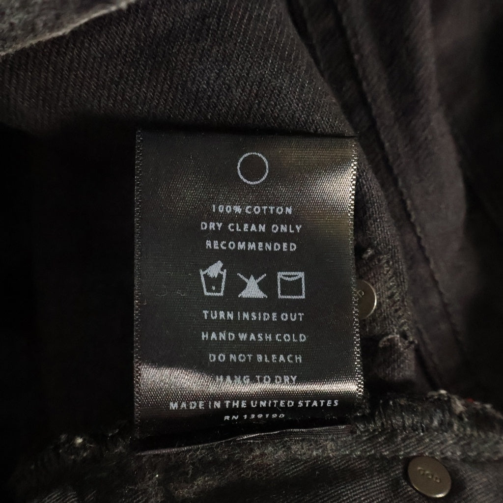 FEAR OF GOD(フィアオブゴッド) 16AW 4th Collection Selvedge Denim 裾ジップ クラッシュ加工 スキニーデニムパンツ ブラック