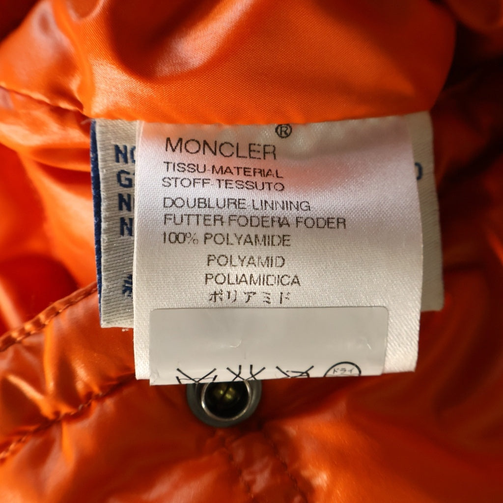 MONCLER(モンクレール) KARAKORUM カラコルム アームロゴワッペン フーデッドダウンジャケット オレンジ 41324/50/68950