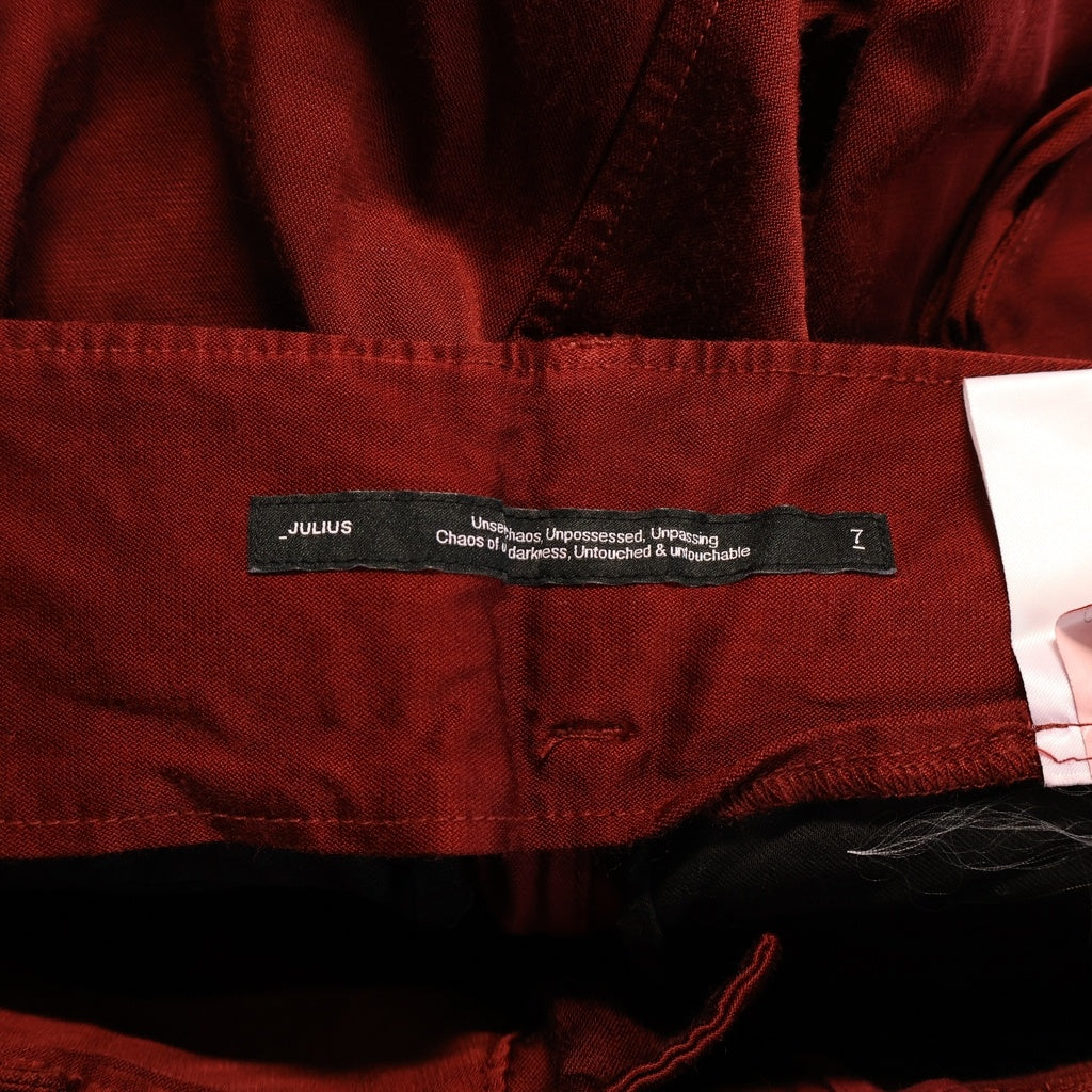 JULIUS(ユリウス) EDGE SEAM GASMASK CARGO PANTS エッジシーム ガスマスク カーゴパンツ レッド B37PAM12