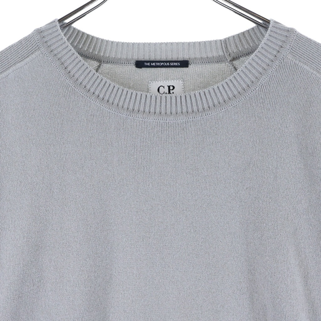 C.P. Company(シーピーカンパニー) 25SS THE METROPOLIS SEERIES COTTON STRETCH KNIT メトロポリス シリーズ コットン ストレッチ クルーネック ニット セーター グレー 18CLKN017A-110059A